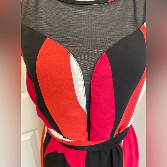 Black pink and red maxi dress - Picture 1 of 7
